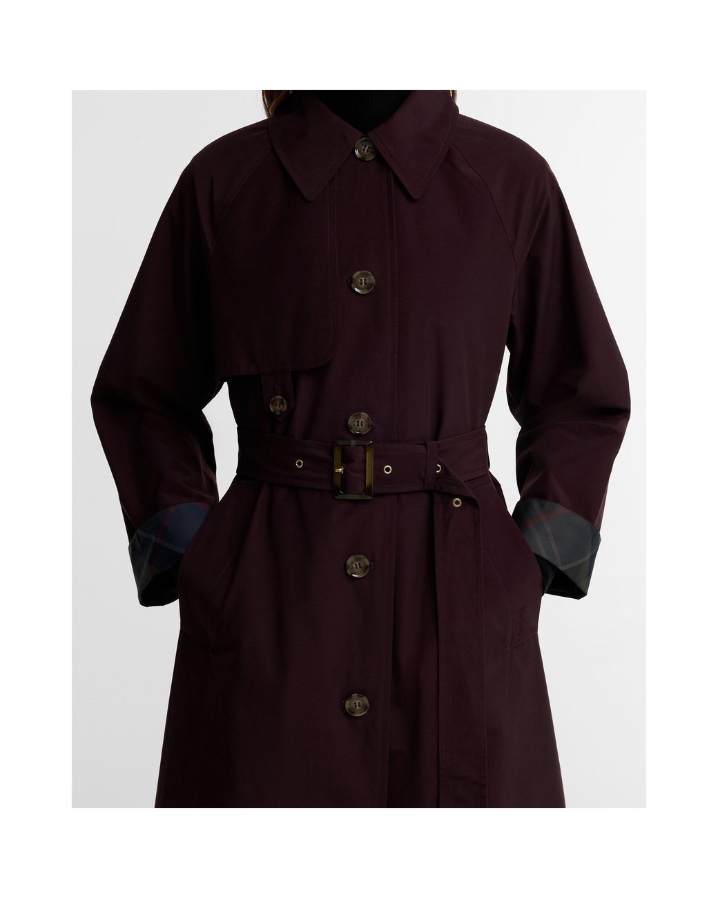 Barbour Black Antonella Modern Heritage Showerproof Trench Coat