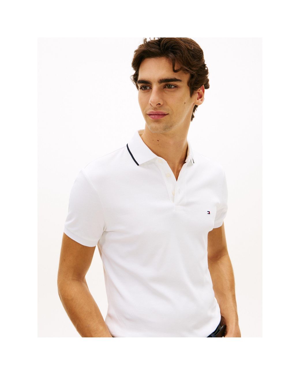Tommy Hilfiger White Short Sleeve Polo Shirt for men