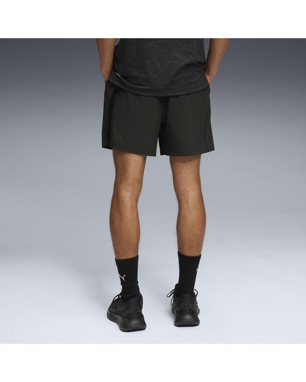 PUMA Black Tech Training 5In Stretch Woven Shorts for men