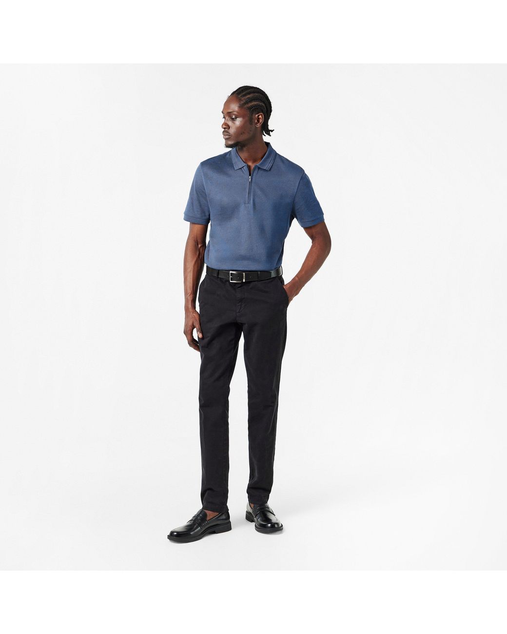 Boss Blue Paras Short Sleeve Modern Polo Shirt for men
