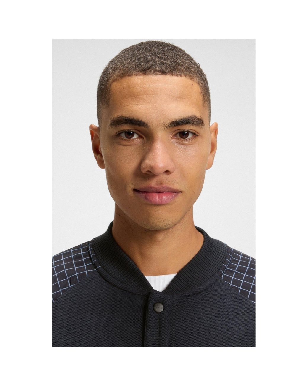 Boss Blue Long-Sleeve Bomber Jacket for men