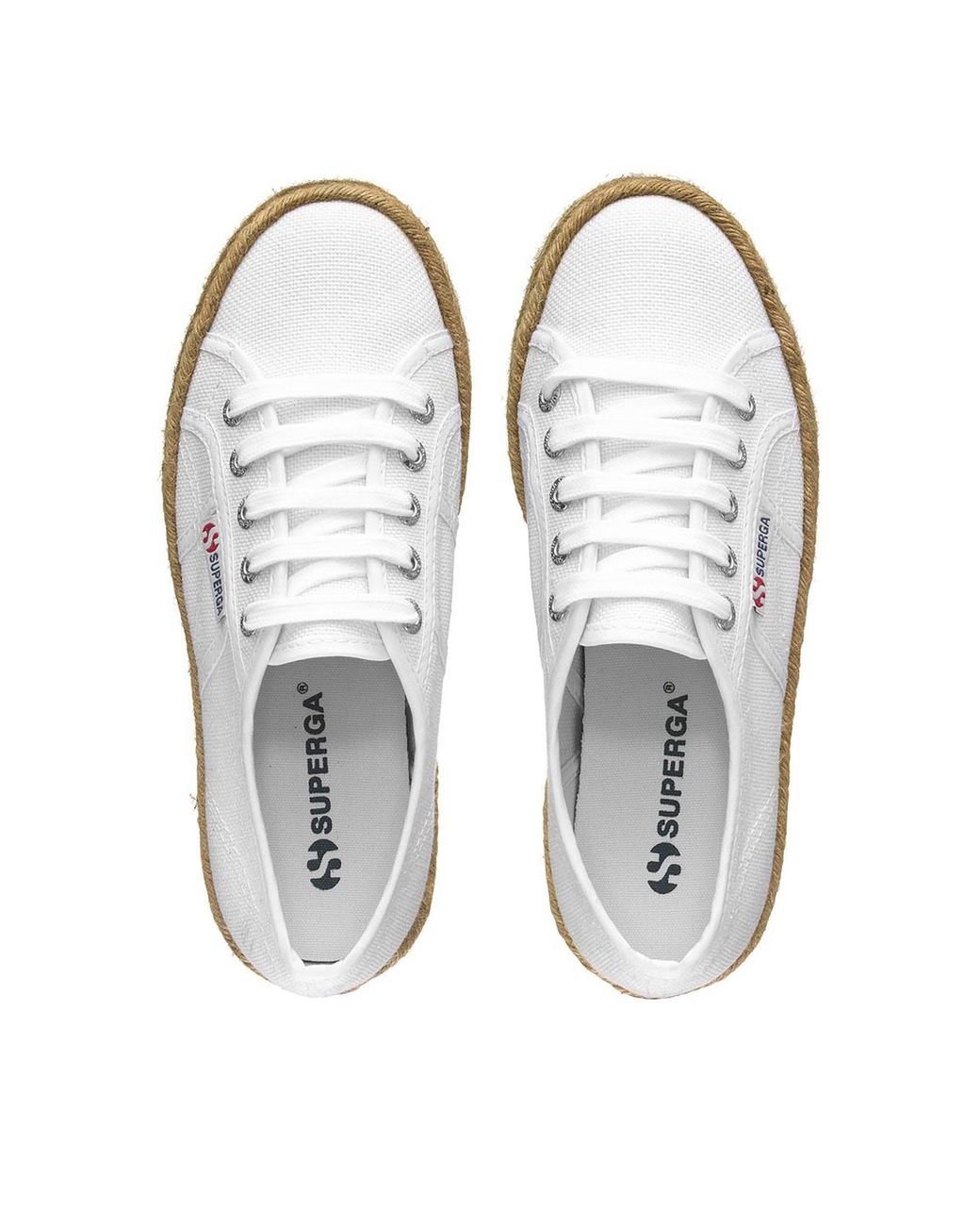 Superga White Rope Platform Trainers