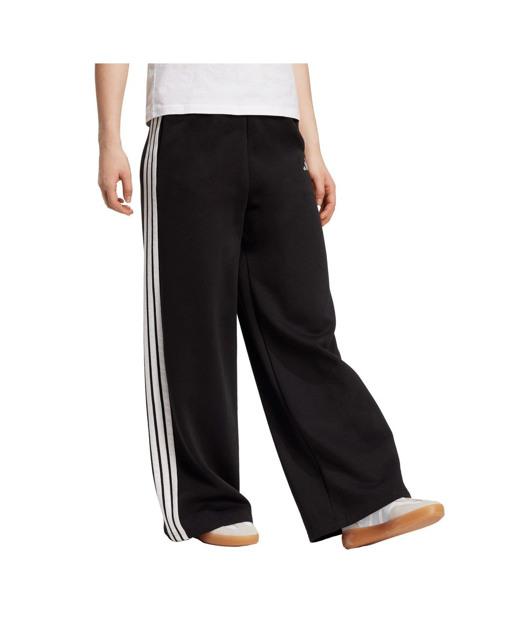 Adidas Black Essentials Wide Leg Fleece Pant