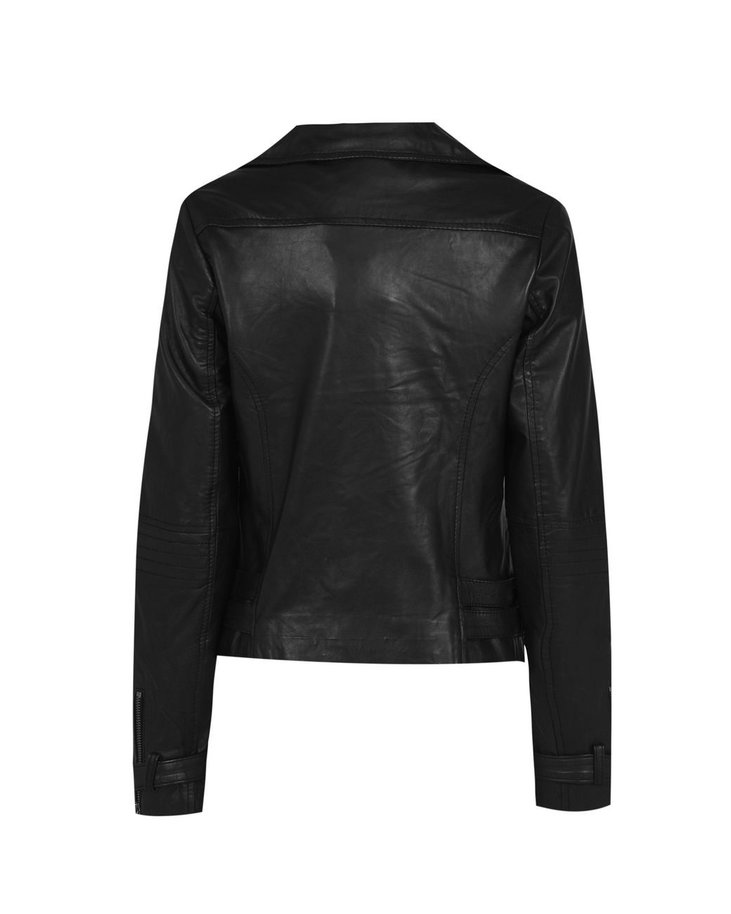 Biba Black Biker Long Sleeve Leather Jacket