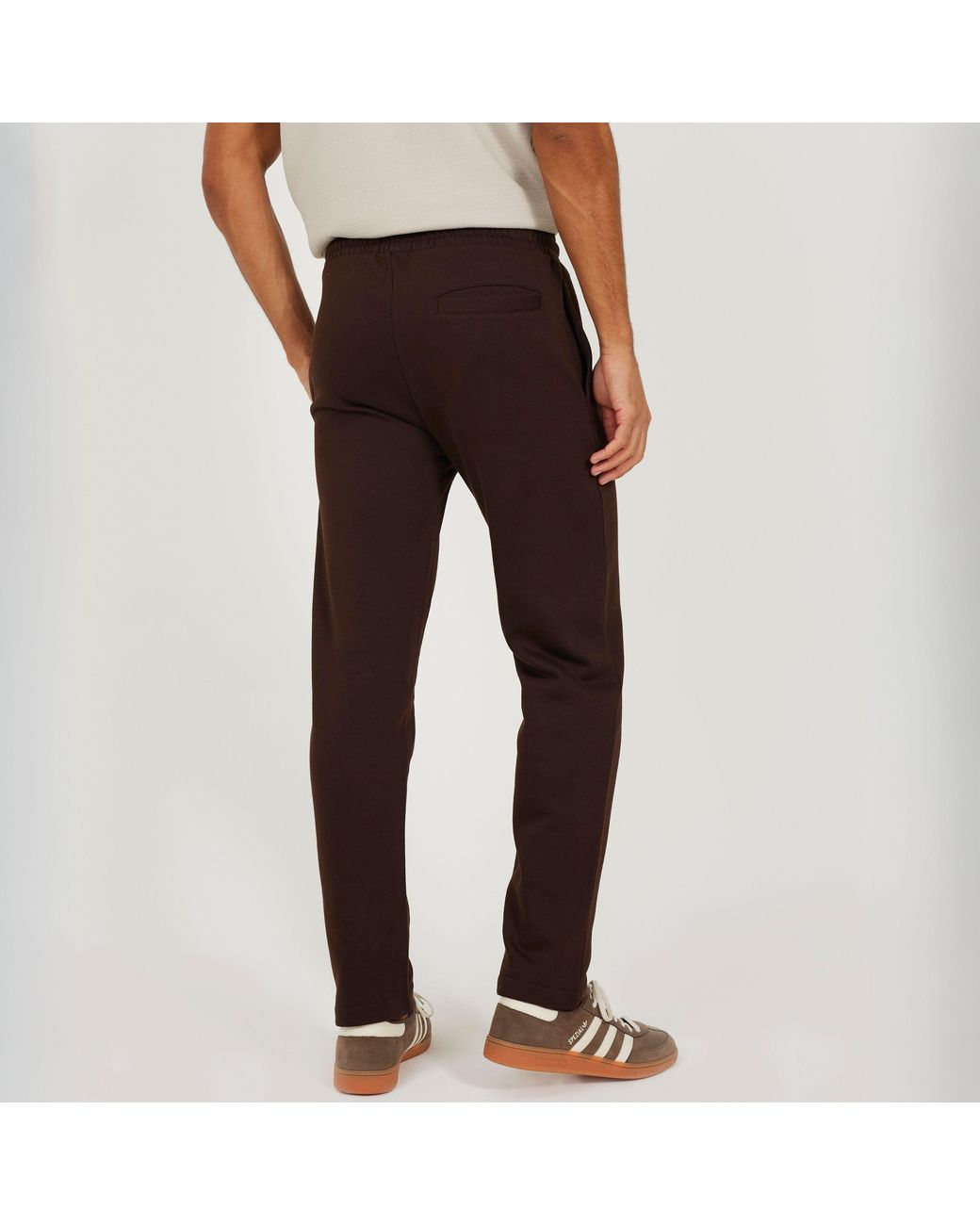 Brave Soul Brown Bs Straight Leg Open Hem Jogging Bottoms for men