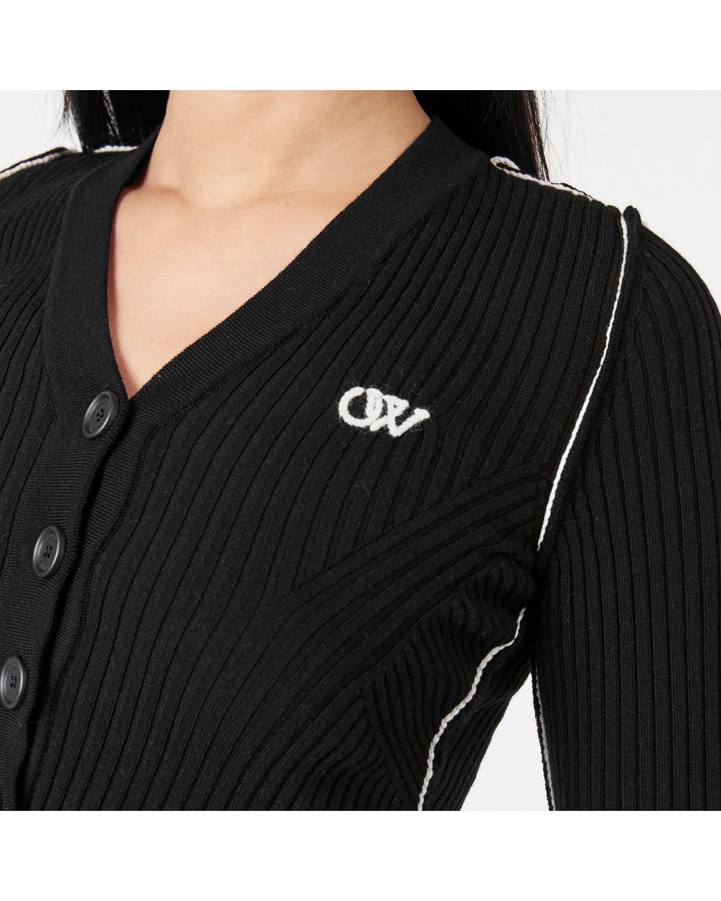Off-White c/o Virgil Abloh Black Diagonal Stripe Knitted Top