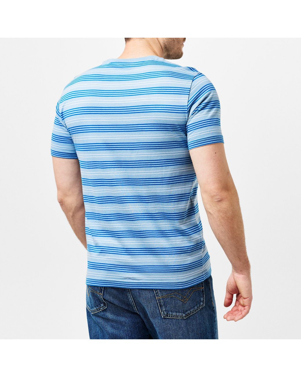 Original Penguin Blue Regular Fit Stripe T-Shirt for men