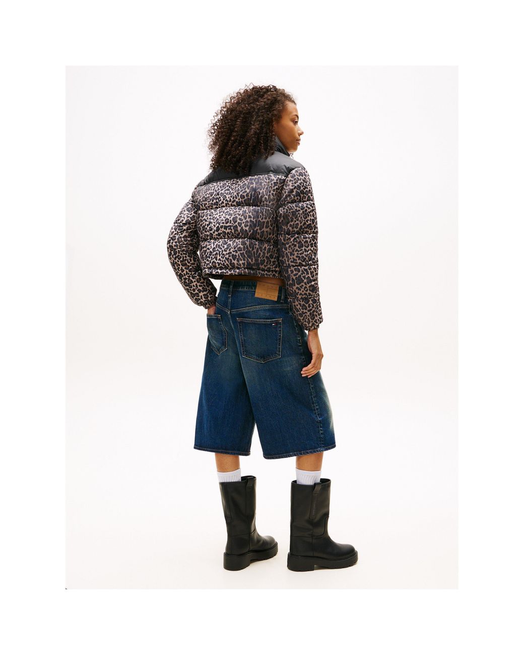 Tommy Hilfiger Black Cropped Short Puffer Jacket