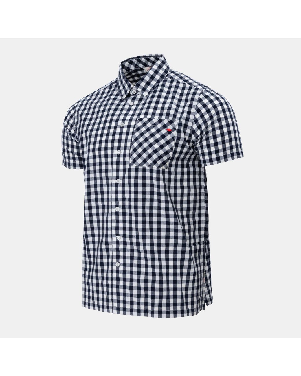 Lee Cooper Blue Gingham Check Short Sleeve Shirt for men
