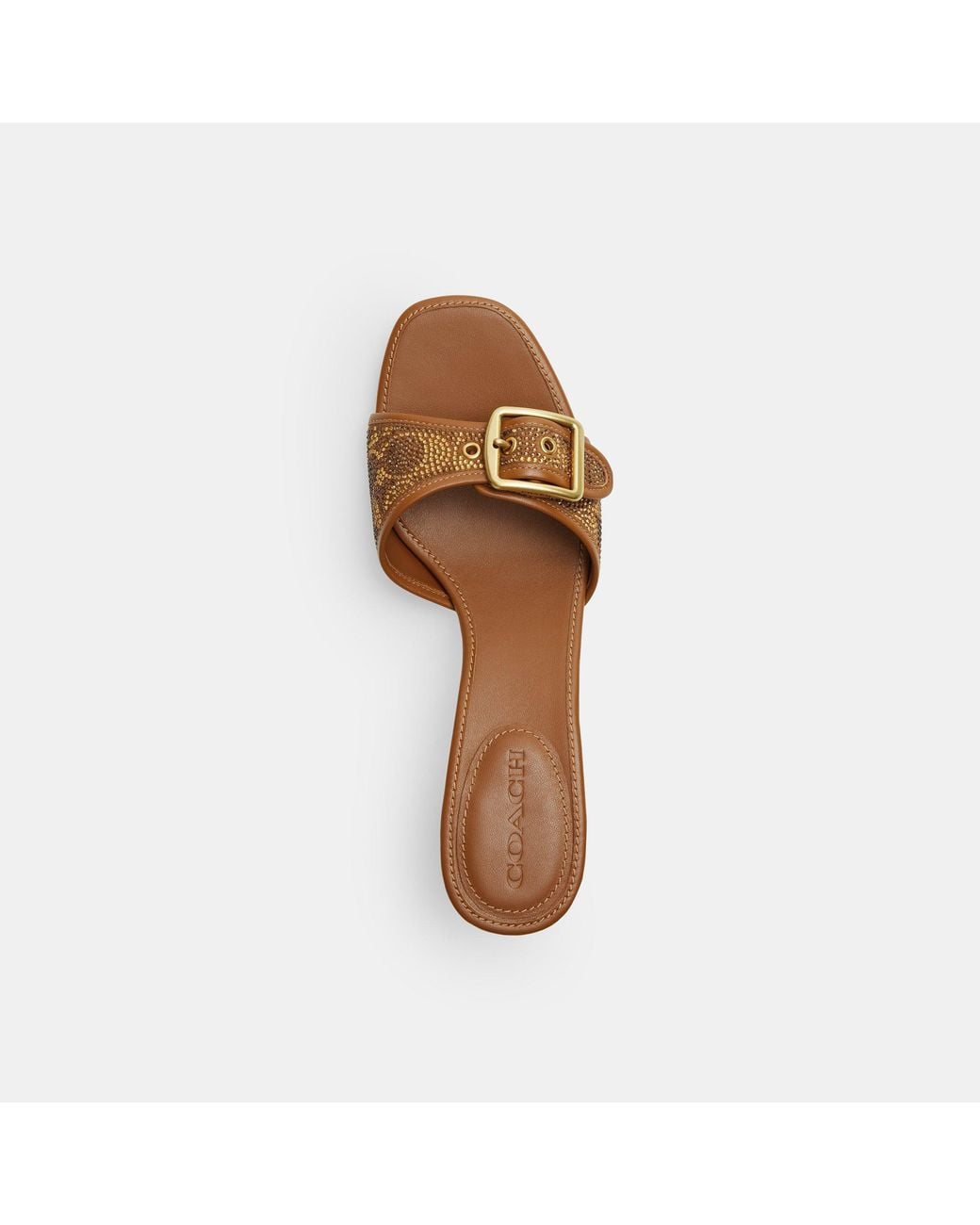 COACH Brown Margot Kitten Heeled Mules