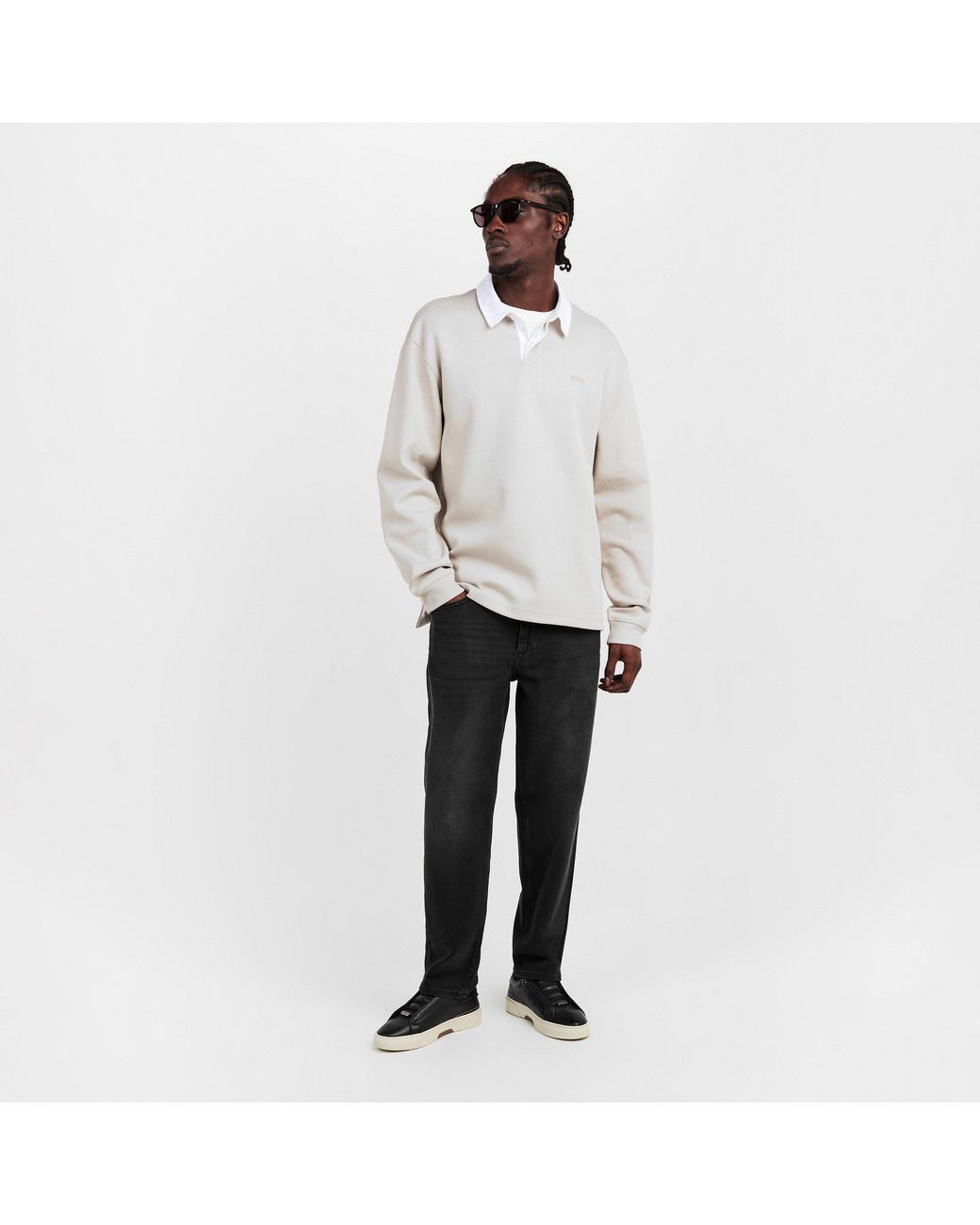 Boss Gray Ogden Straight Leg Jeans for men