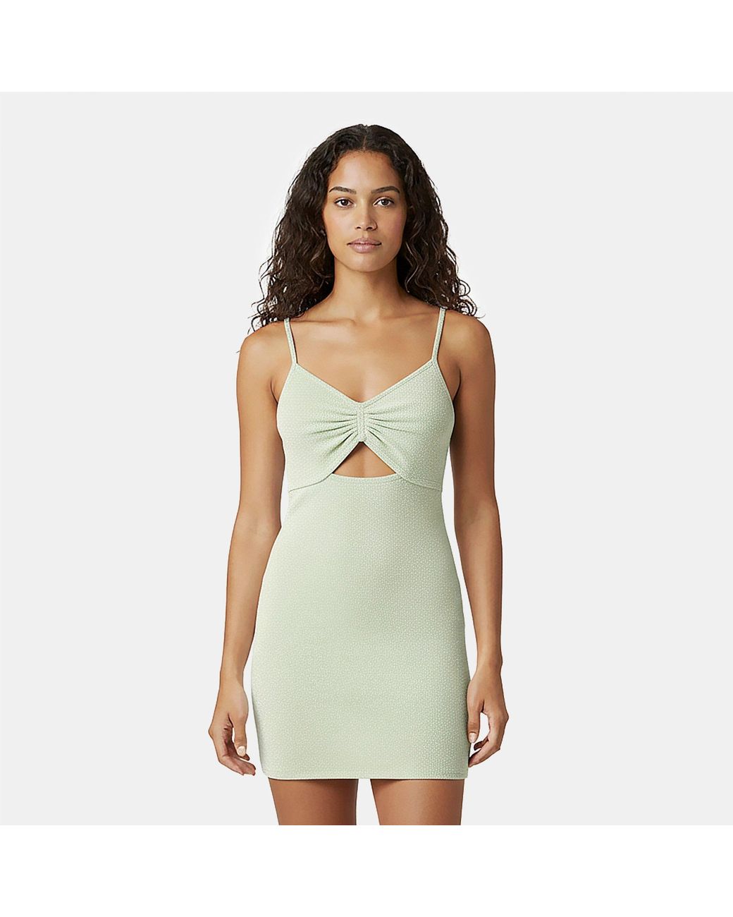 Jack Wills Green Ruched Front Mini Knitted Jumper Dress