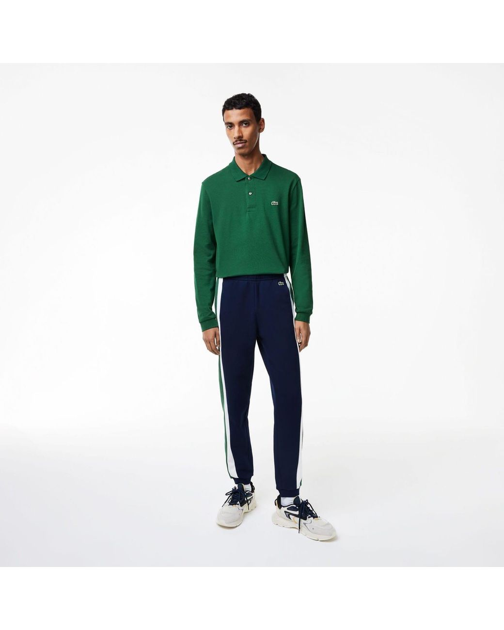 Lacoste Blue Brushed Fleece Cut & Sewn Training Joggers for men
