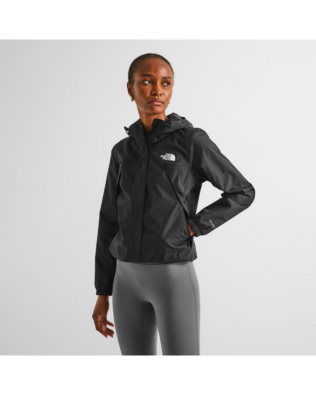 The North Face Black Antora Dryvent Hooded Long Sleeve Waterproof Jacket