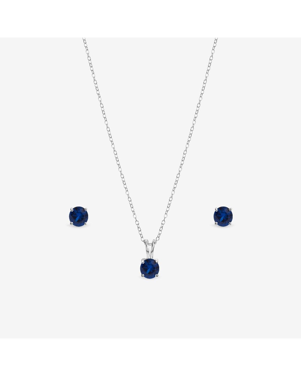 Simply Silver Gray 925 Sterling Plated Sapphire Solitaire Set