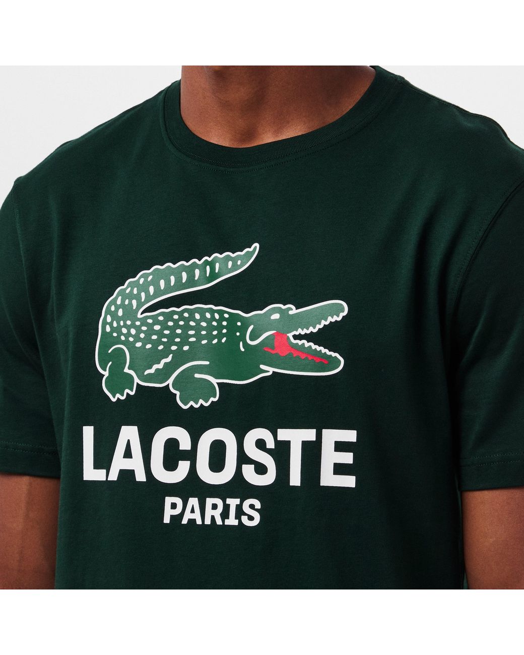 Lacoste Green Large Croc Regular Fit T-Shirt for men