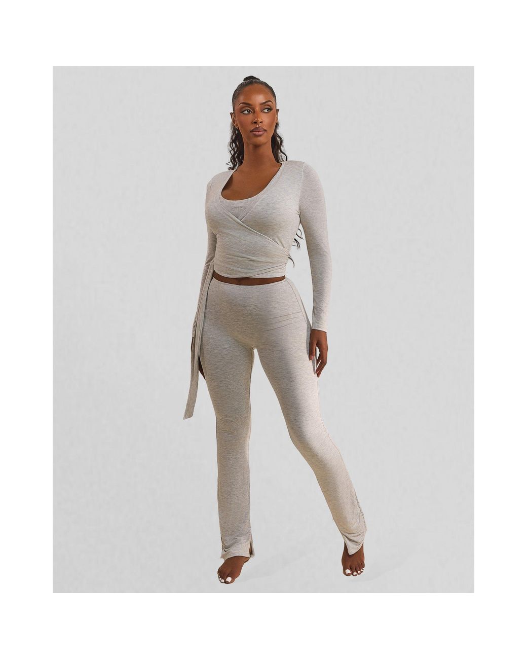 Mars the Label Gray Wrap Top