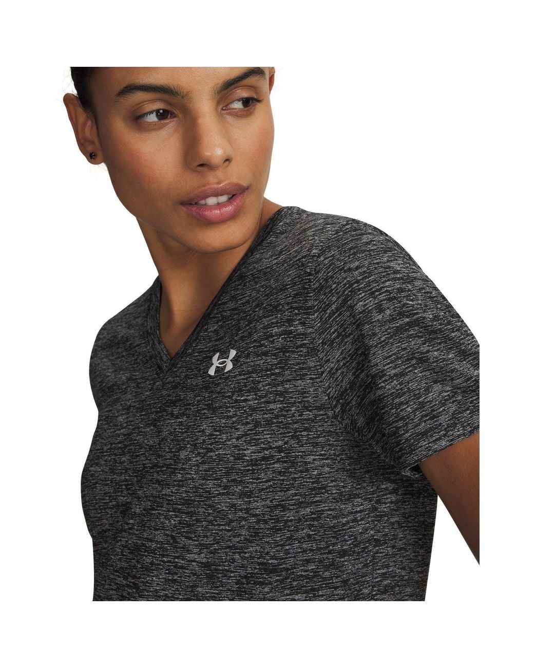 Under Armour Gray Tech Twist V-Neck Short Sleeve