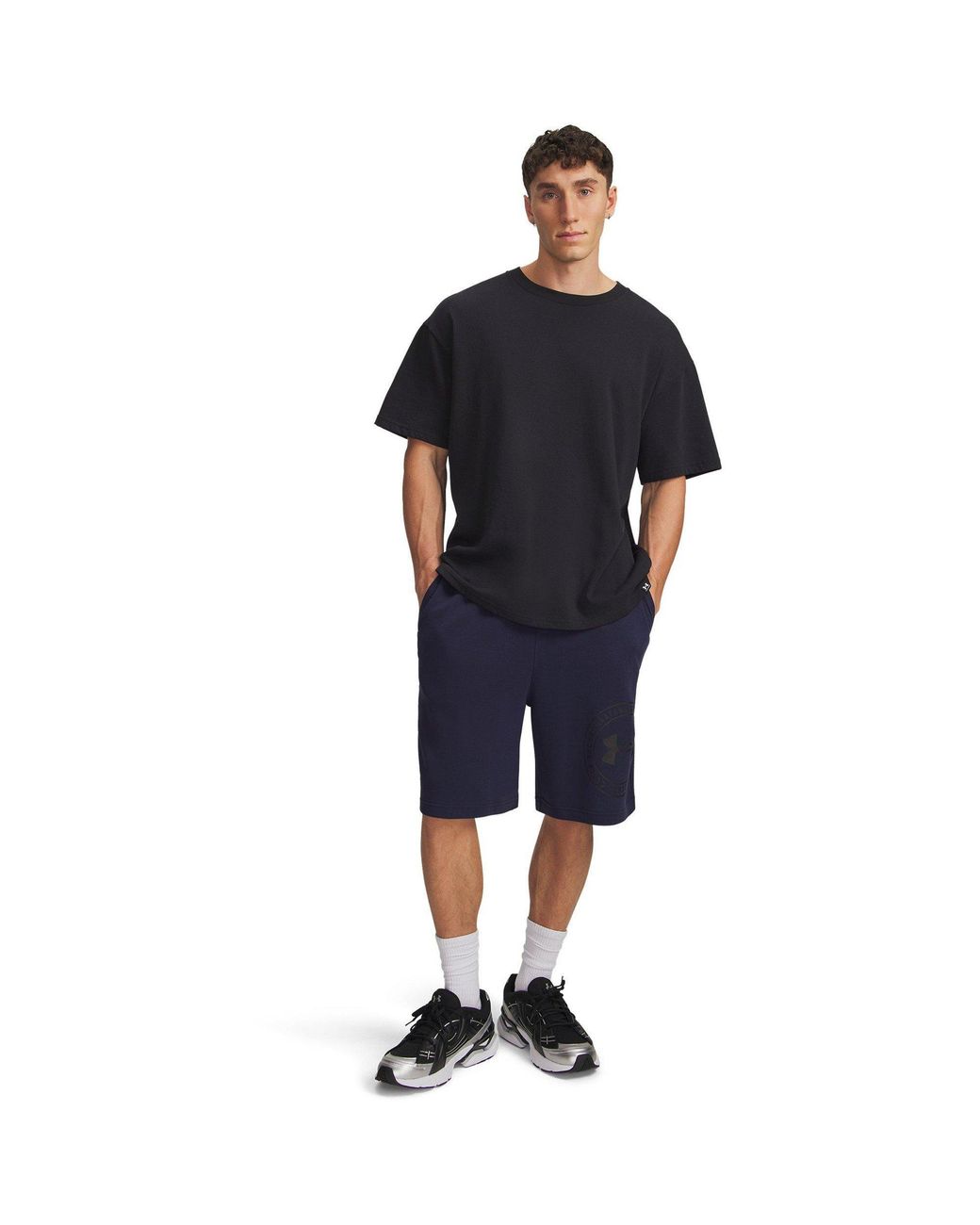 Under Armour Blue Fleece Jogger Shorts for men