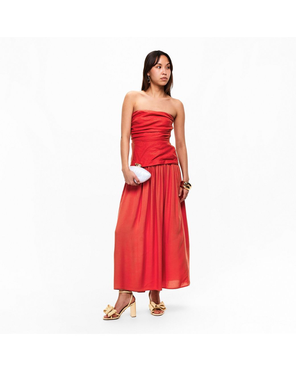 Faithfull The Brand Red Hedy Long Maxi Dress