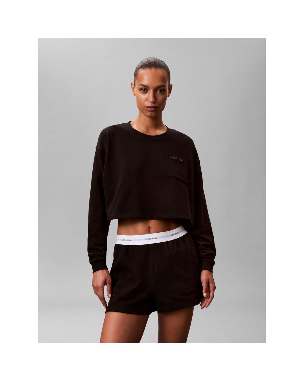Calvin Klein Black Fleece Jogger Shorts