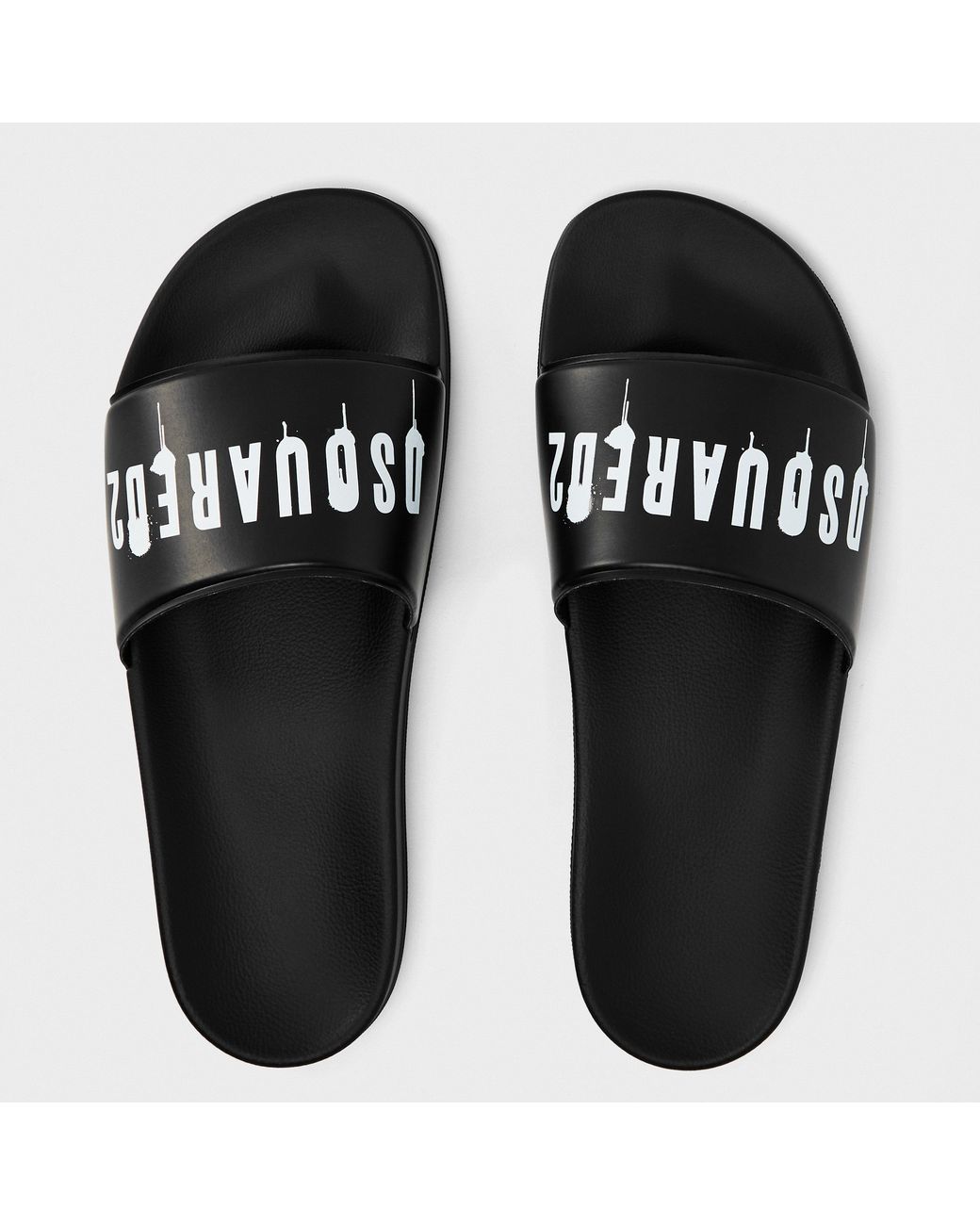 DSquared² Black Spray Sliders for men