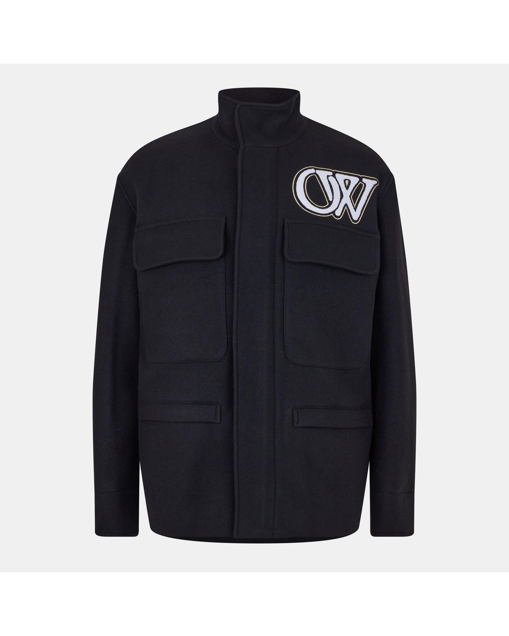 Off-White c/o Virgil Abloh Blue Insulated Short Puffer Jacket for men