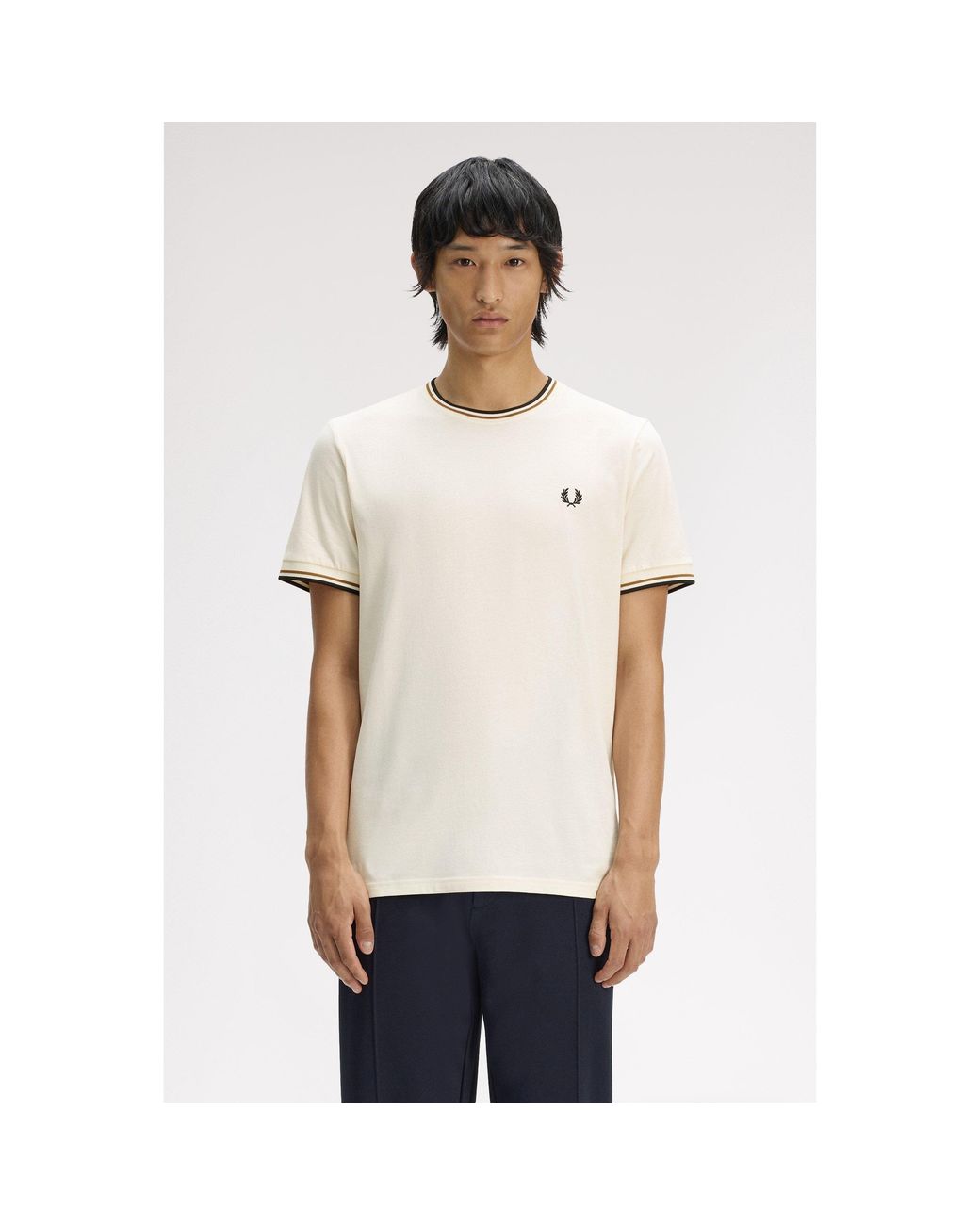 Fred Perry White Twin Tipped T-Shirt for men