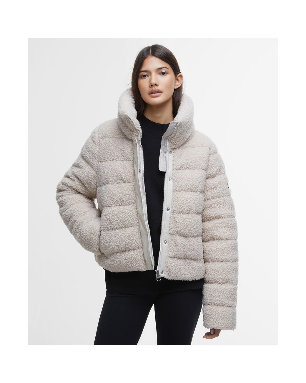 Barbour Gray Fleece Quilted Jacket