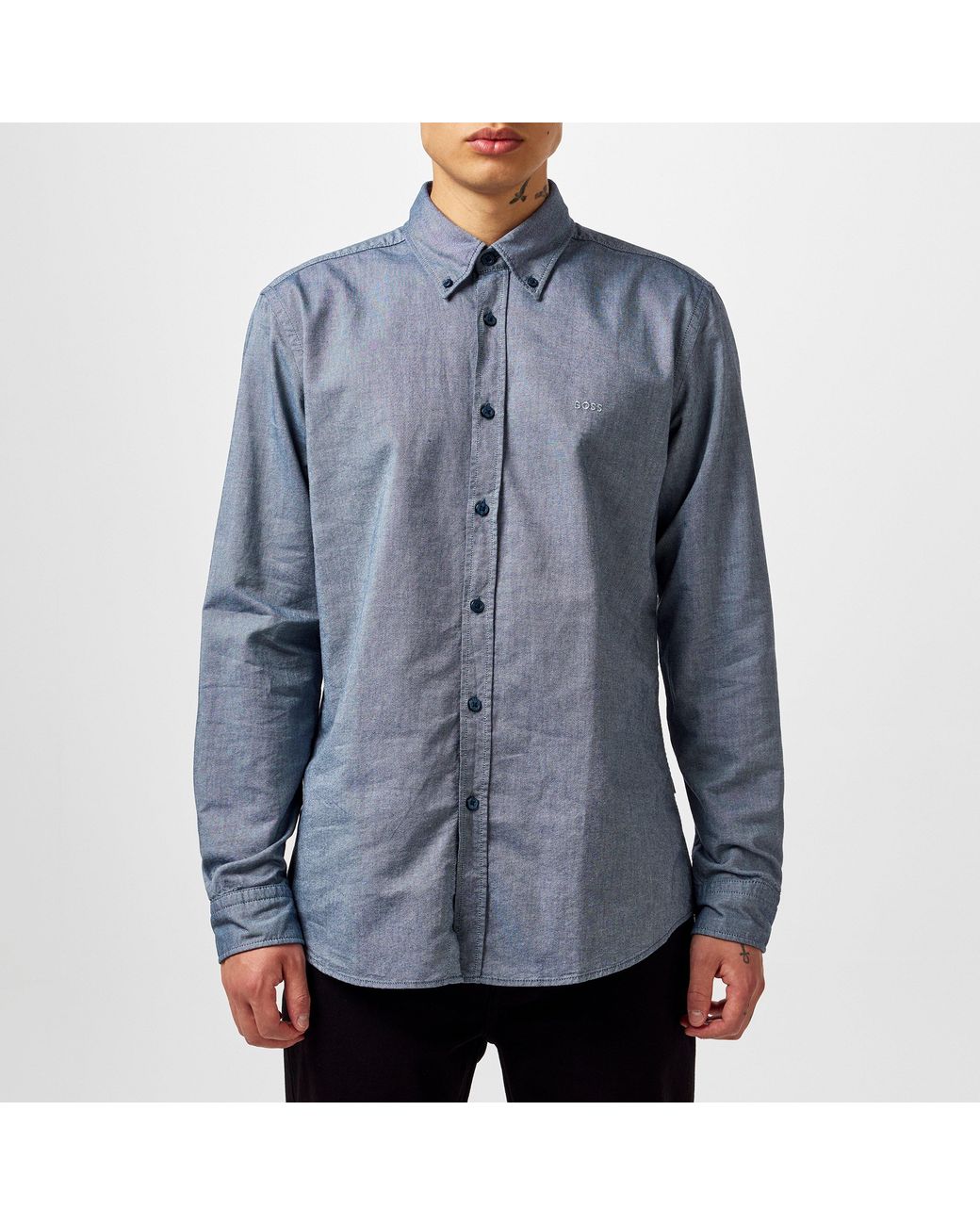 Boss Blue Rickert Oxford Shirt, Classic Style for men