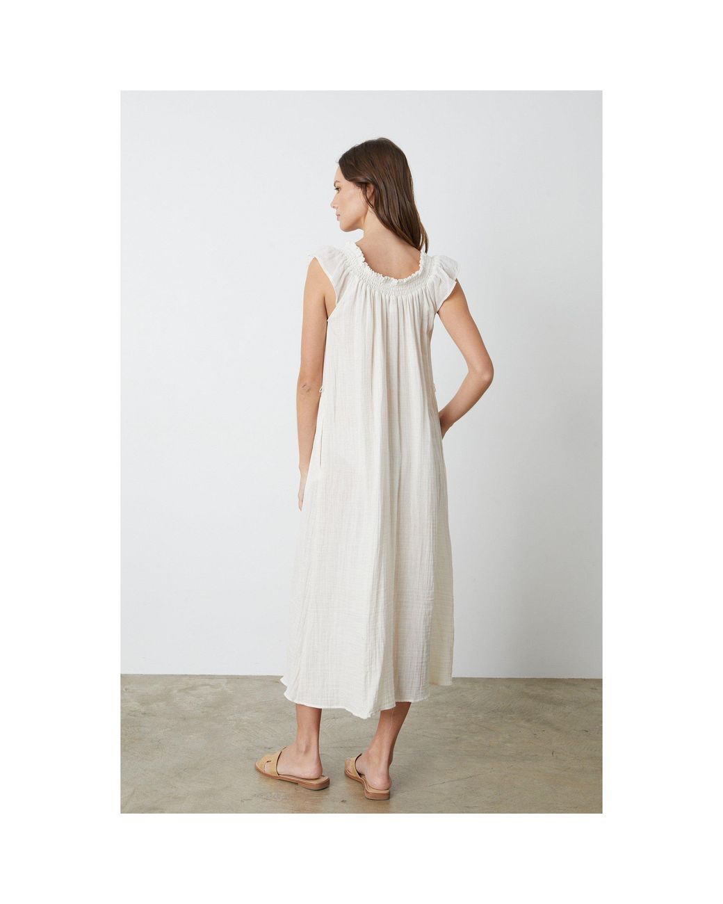 Velvet By Graham & Spencer White Gauze Shift Dress