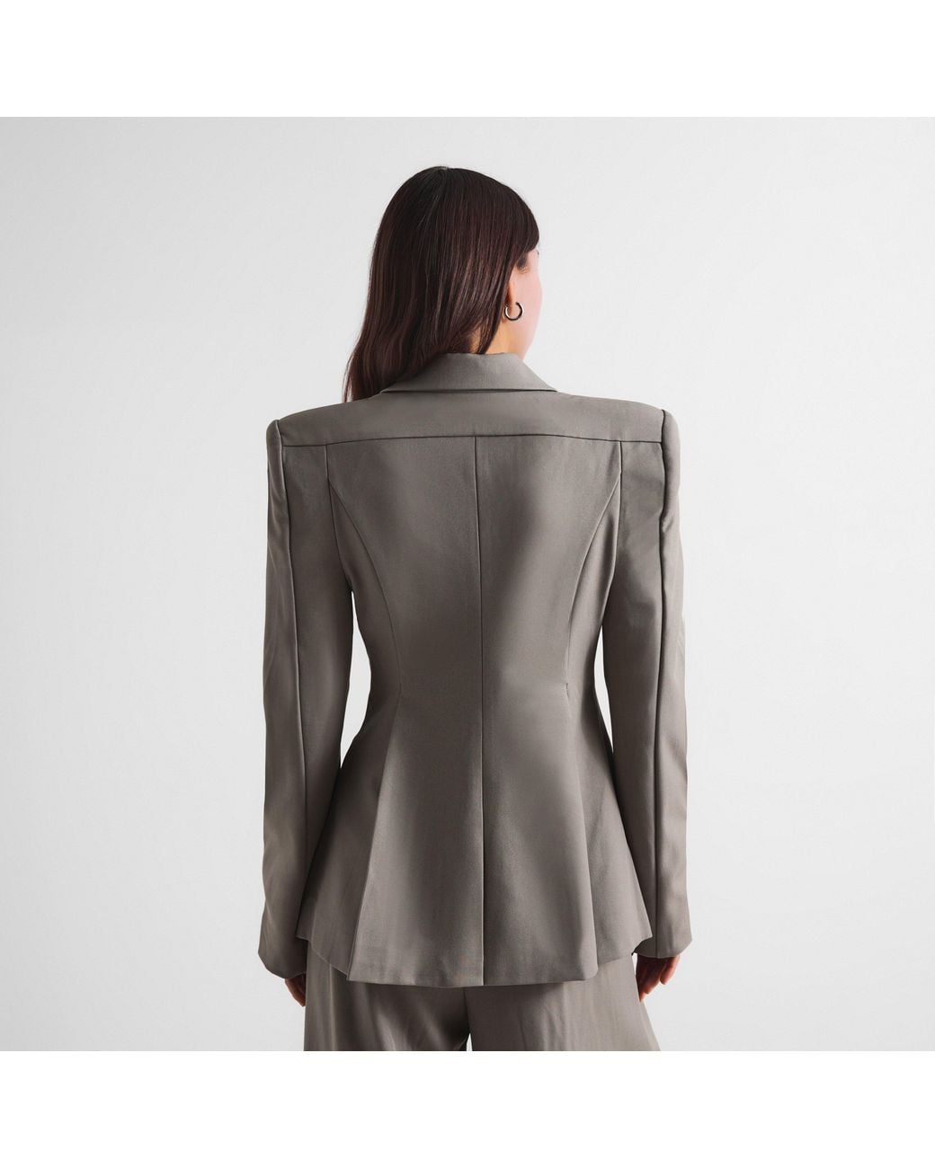 The Couture Club Gray Couture Cinch Blazer Ld71