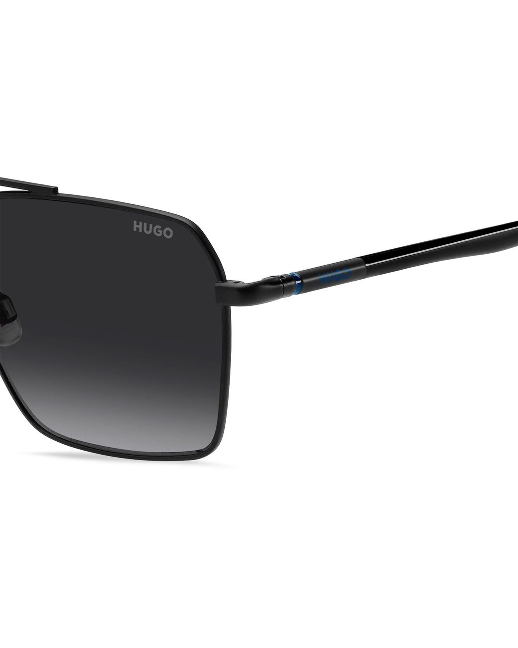 HUGO Black Navigator Full-Rim Aviator Sunglasses for men