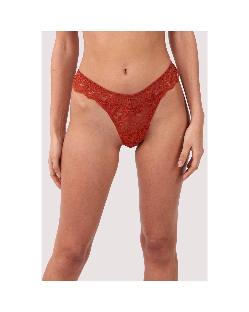 Wolf & Whistle Red Ariana Lace Thong