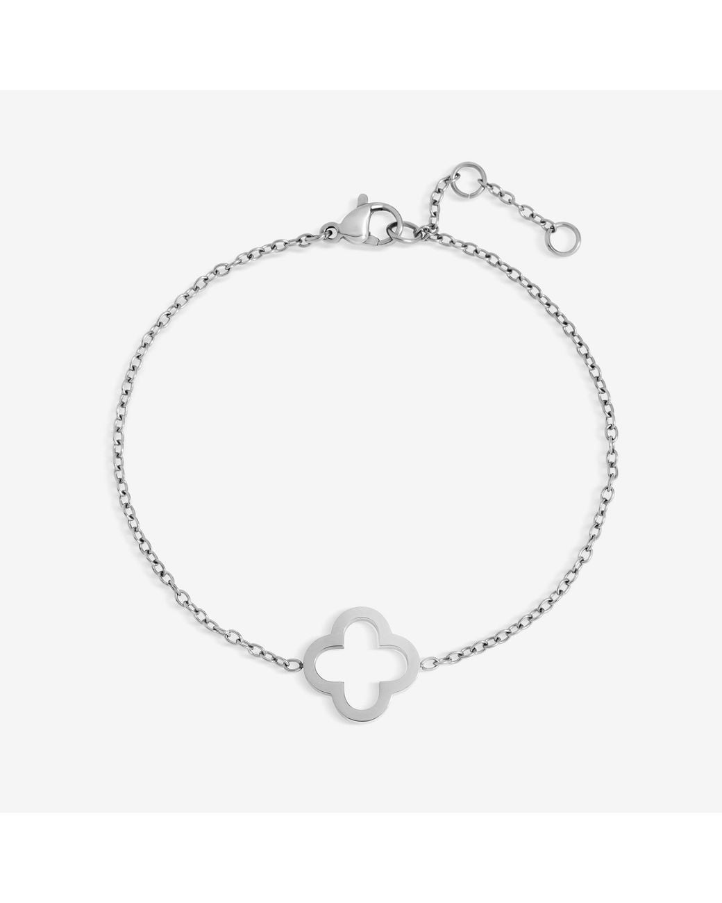 Jon Richard Metallic Sterling Plated Waterproof Clover Bracelet