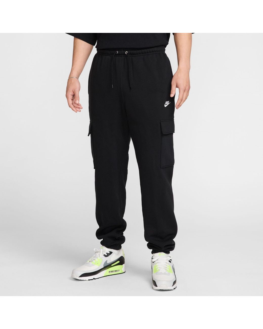 Nike Black Sportswear Club Fleece Cargo Pants for men