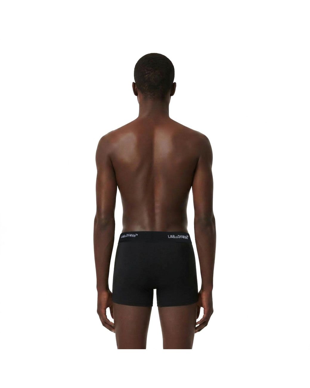 L/AB Off White Blue 3" No-Fly Cotton Boxer Brief for men