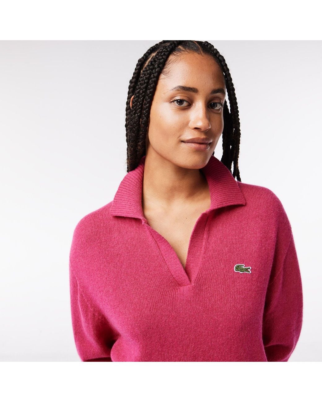 Lacoste Crocodile Logo Collared Neck Long Sleeve Sweater