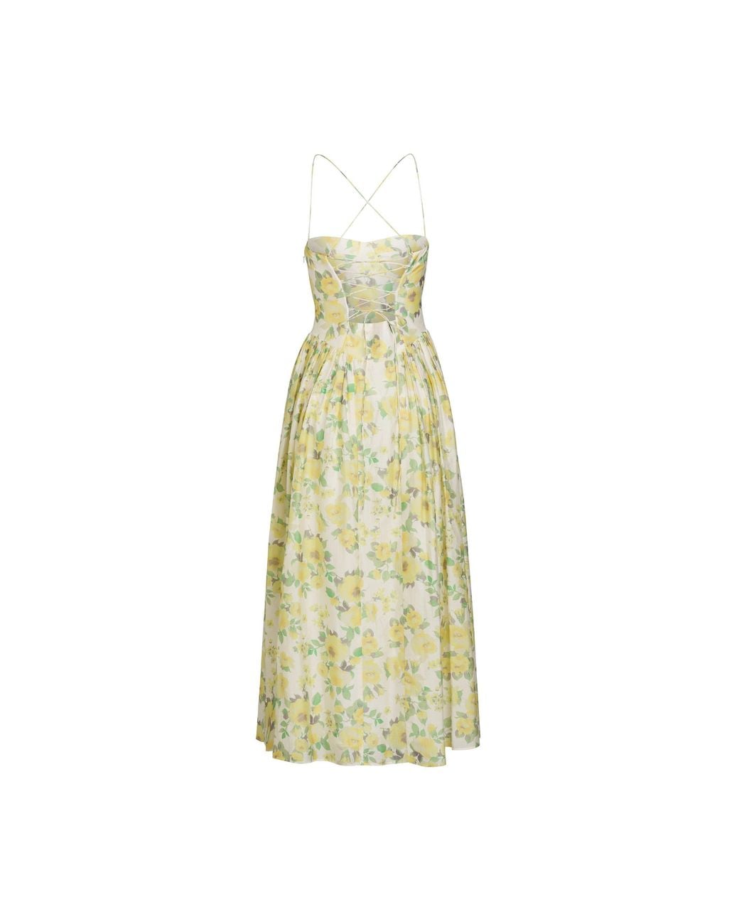 Bardot Yellow Estie Printed Floral Cotton Evening Maxi Dress