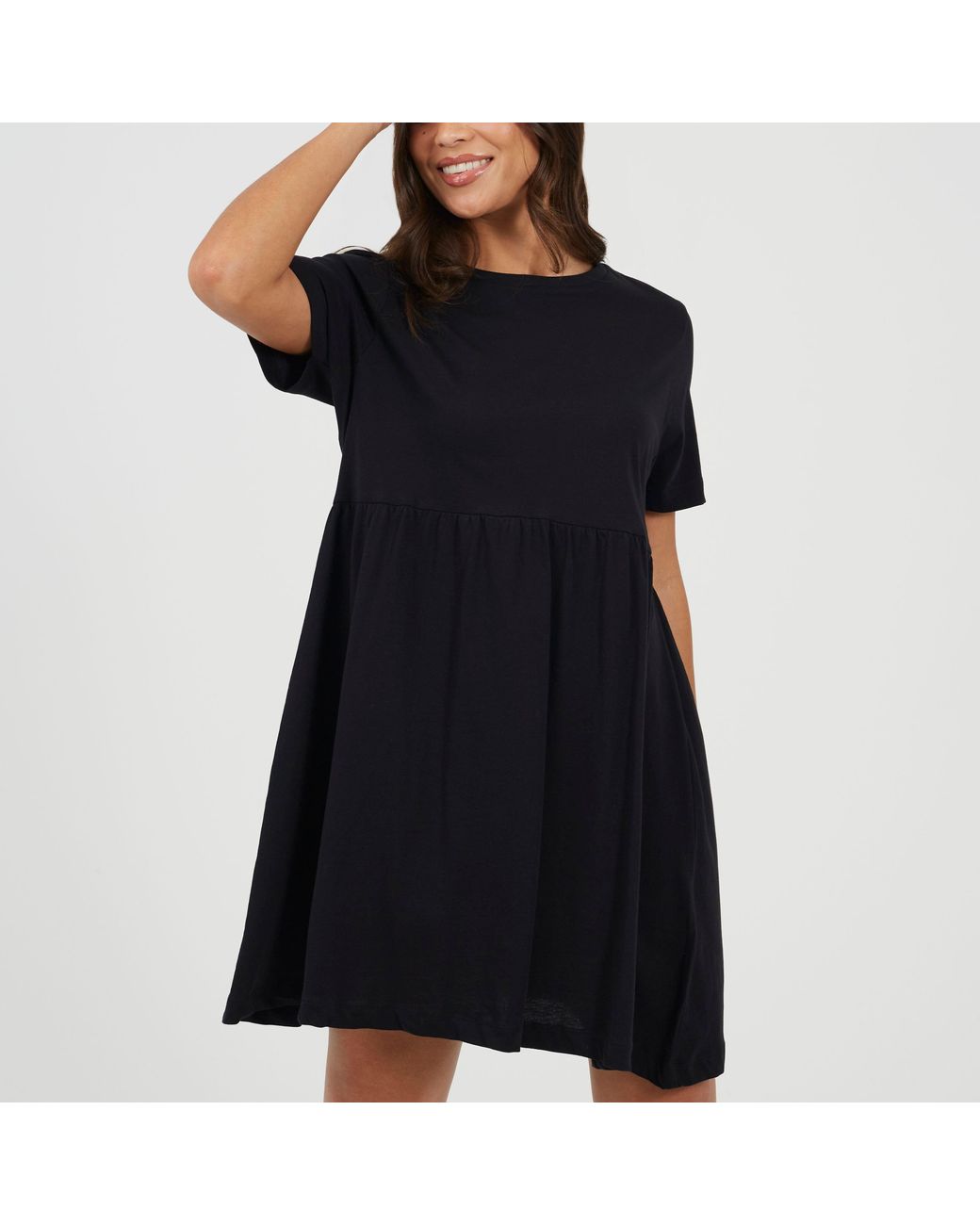 Brave Soul Black Jersey Smock Dress