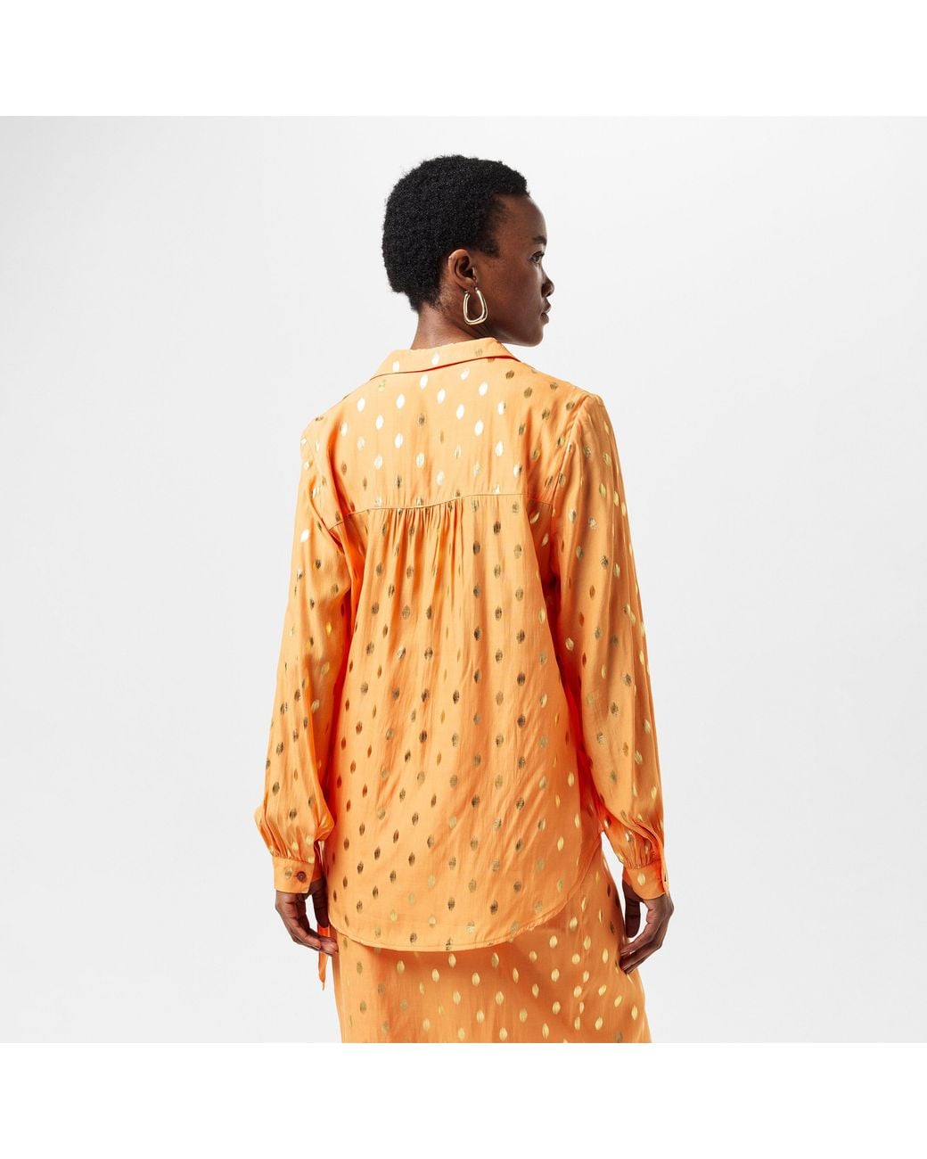 Never Fully Dressed Orange Fleck Miley Long Sleeve Patterned Shirt