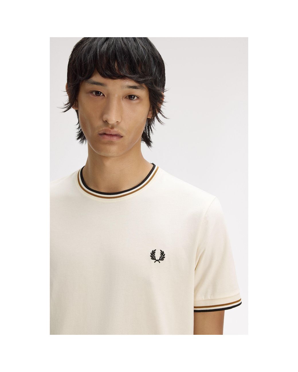 Fred Perry White Twin Tipped T-Shirt for men