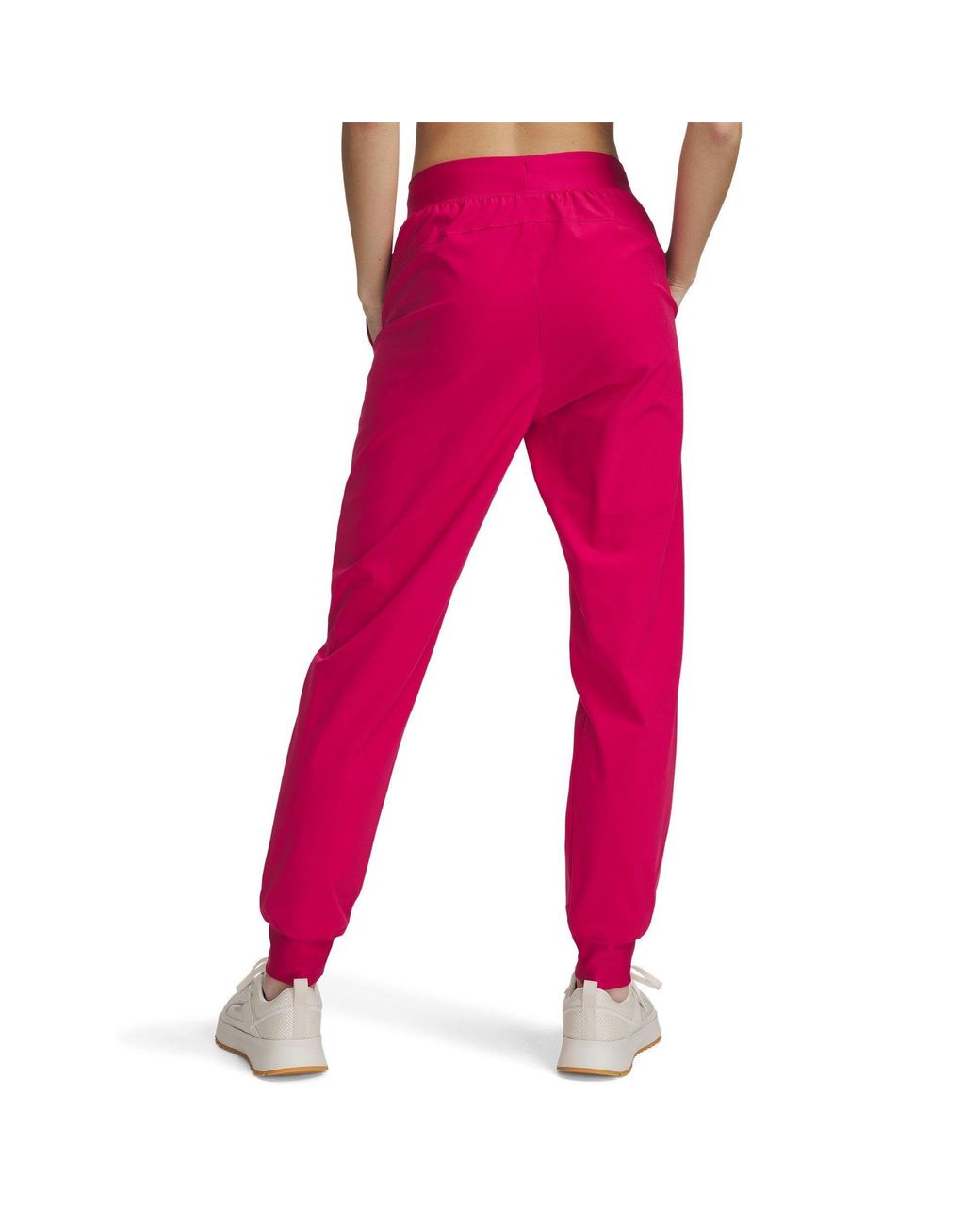 Under Armour Pink High Rise Woven Performance Tracksuit Bottom