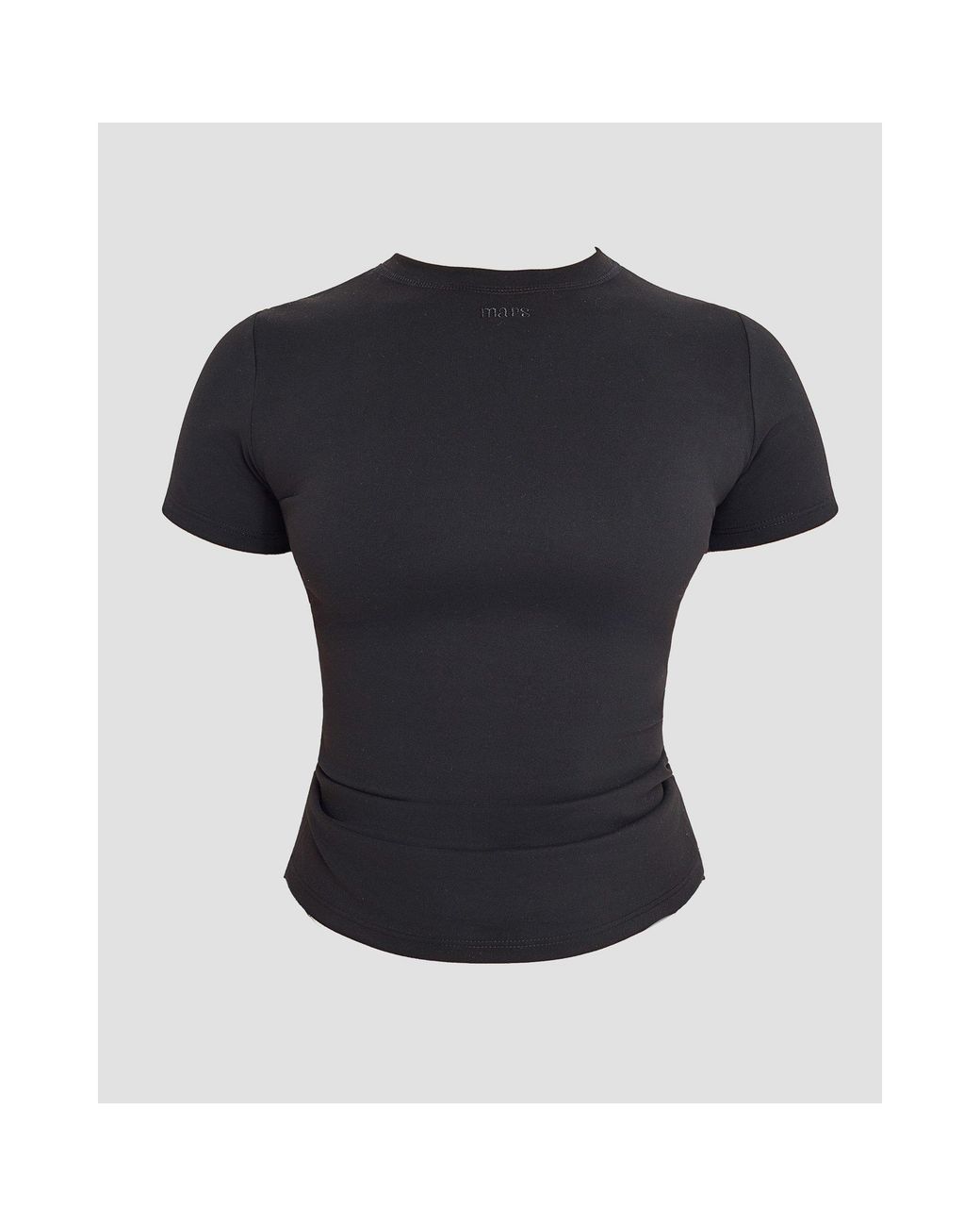 Mars the Label Black Sculpt Short Sleeve Top