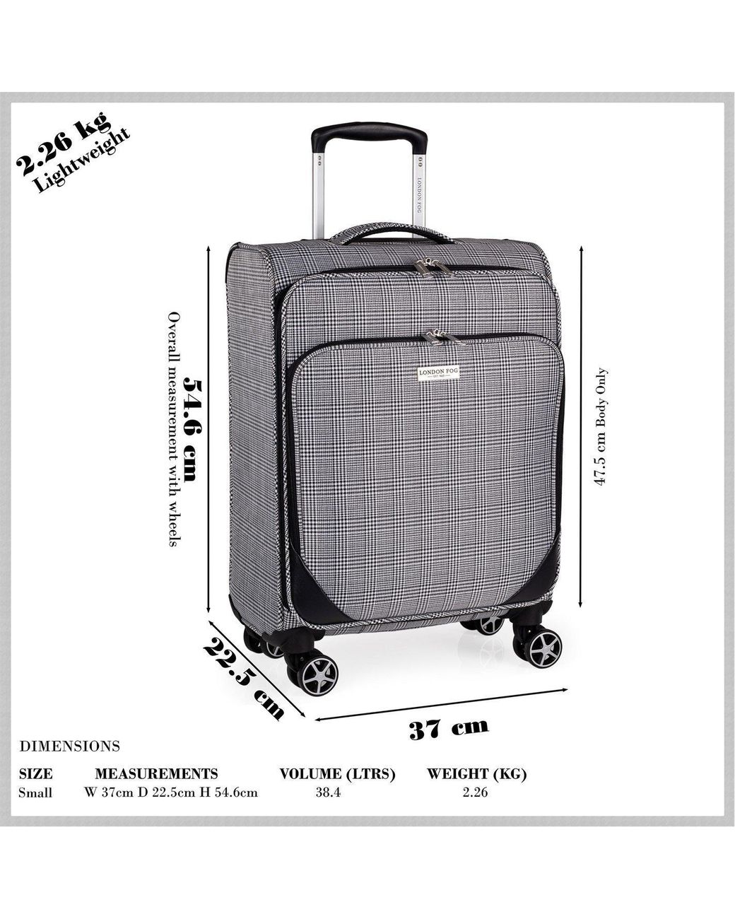 London Fog White The Newbury Soft Shell Hold Luggage And Cabin Case