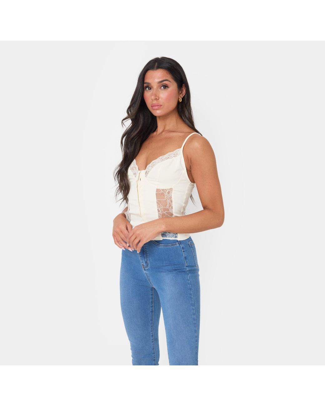 I Saw It First Blue Lace Corset Top