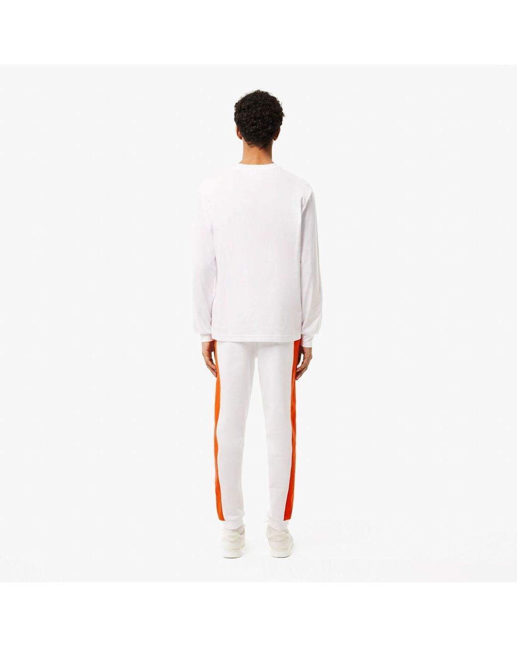 Lacoste White Tapered Leg Sweatpants for men
