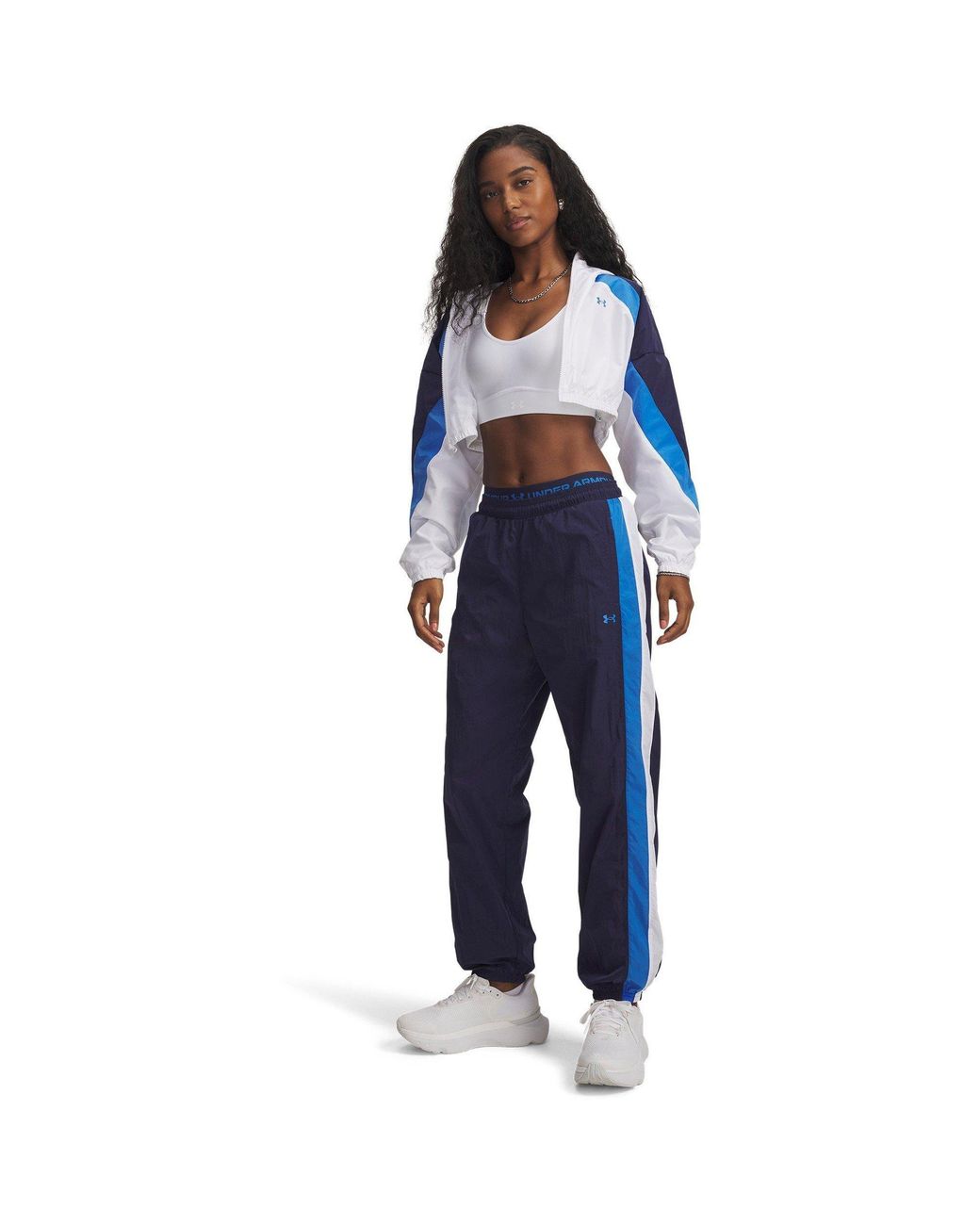 Under Armour Blue Icon Crinkle Tracksuit Bottoms