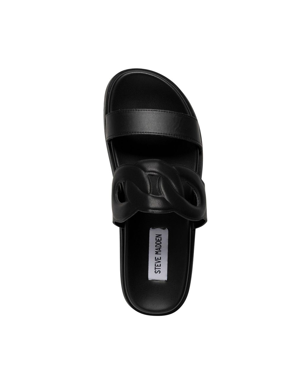 Steve Madden Black Myrtle Flat Sandals