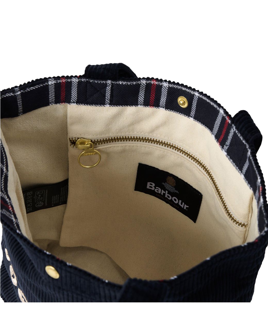 Barbour Black Mini Carrick Cord Cotton Tote Bag